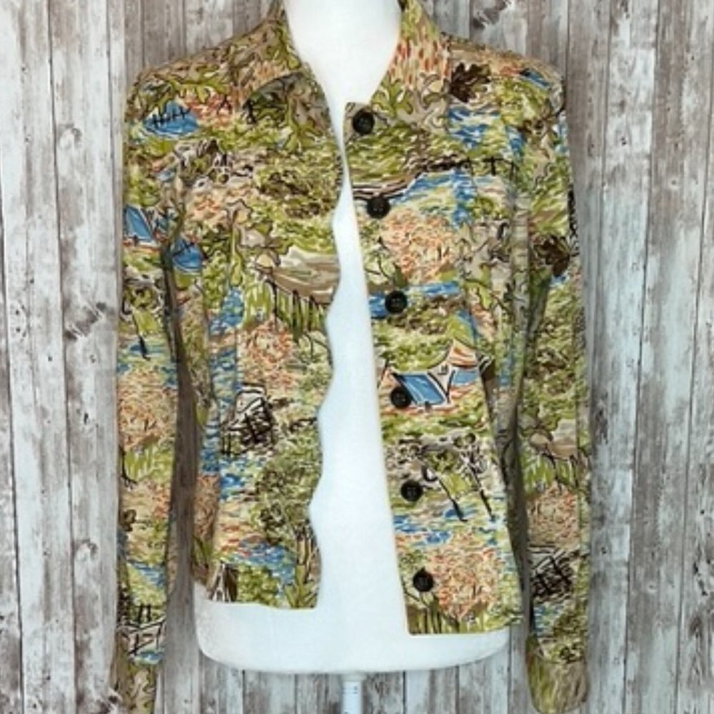 Womens Christopher & Banks Stretch Button Up Jacket size Small